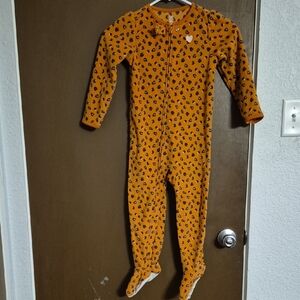 Carter's Orange and Black Leopard Print Footie
